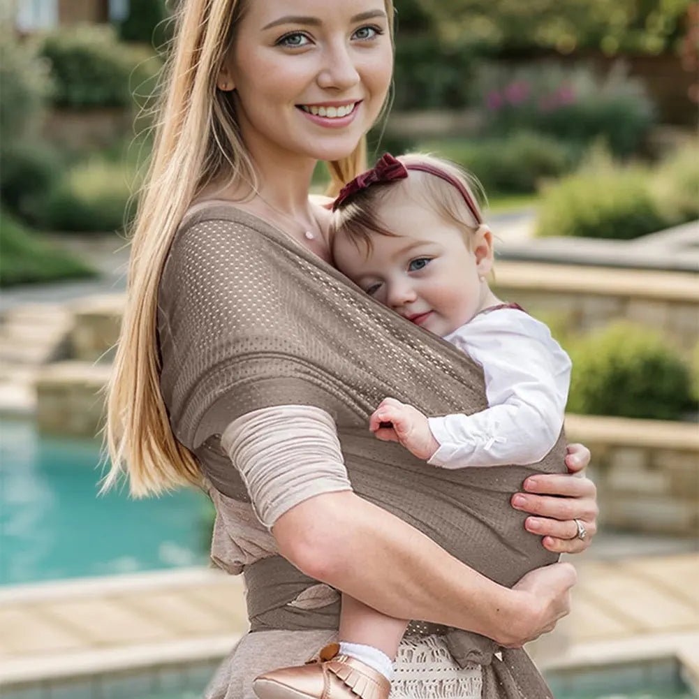 bebe porte en echarpe café