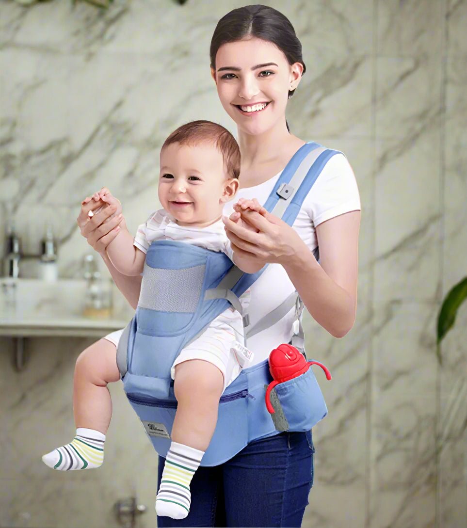 portage bébé bleu jean