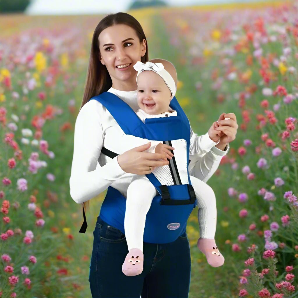 porte-bébé physiologique bleu