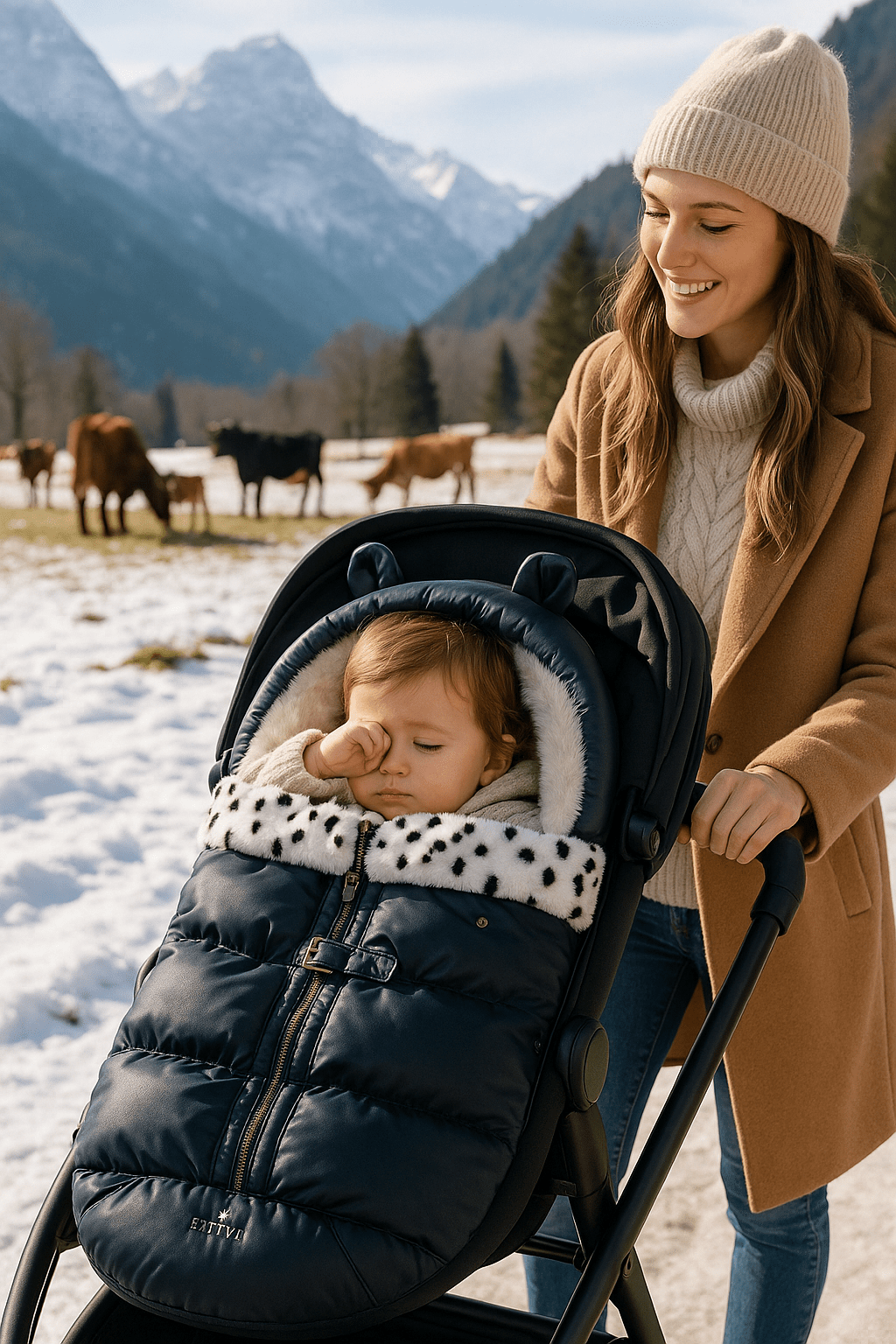 poussette chancelière bleu marine