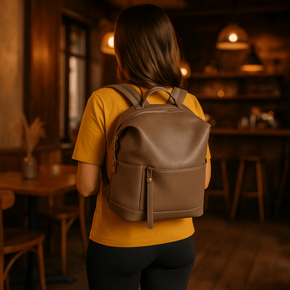 SAC À DOS À LANGER | Cuir - Bébé Logis